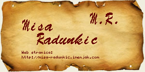 Miša Radunkić vizit kartica